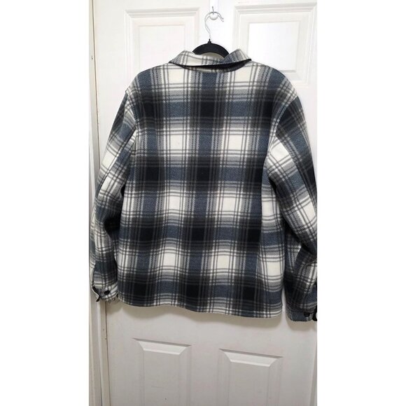 Oscar Sport Men's Flannel Sherpa-Lined Plaid Shirt Jacket Button Closure Size M - Picture 3 of 8